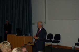 Jon Snow gave a guest lecture at the University of Central Lancashire